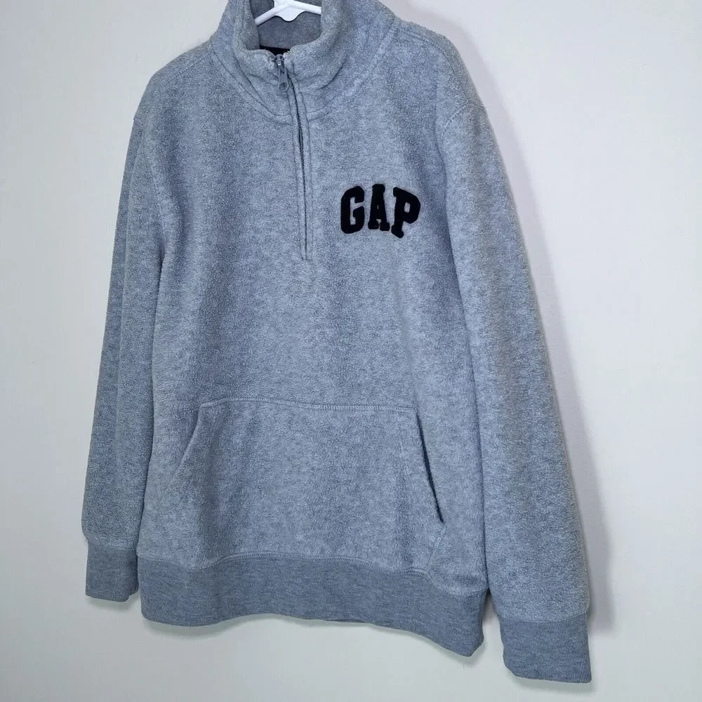 Gap Kids - Boys 1/4 Quarter Zip Fleece Pullover Sweatshirt - Gray‎ - Size Medium